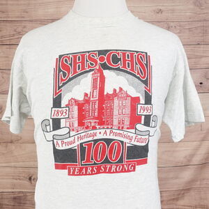 VINTAGE SHS CHS 1993 100 YEARS SCHOOL SINGLE STITCH USA MADE T-SHIRT SZ XL